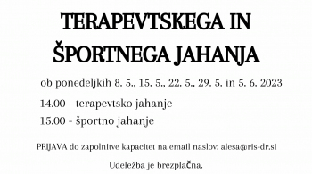 DELAVNICA TERAPEVTSKEGA JAHANJA IN ŠPORTNEGA JAHANJA