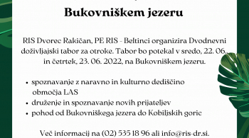 Vabilo na Dvodnevni tabor operacije Doživi naravo! na Bukovniškem jezeru